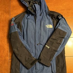the North face Mens Summit series blue and black zip up jacket small